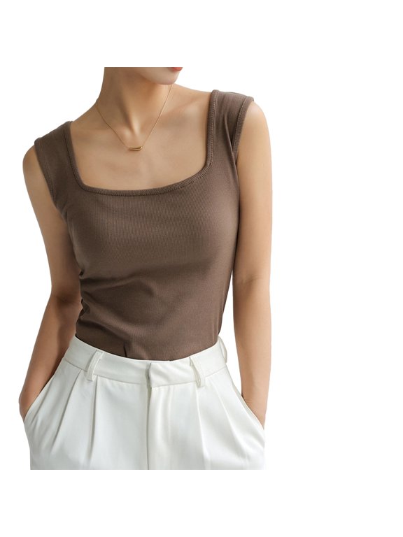 Womens Summer Spaghetti Strap Camisole Halter Tops Sleeveless Tank Tops Tees Shirts S-3XL