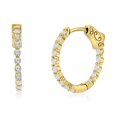 thumbnail image 1 of Beaux Bijoux 20MM Gold Plated Inside-Outside Hoop Earrings for Women in Sterling Silver - Fine Earrings Jewelry for Women - Round CZ Hoop Earrings for Her, 1 of 6