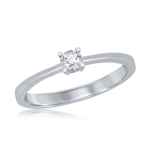 Beaux Bijoux 4-Prong Round Simulated Diamond CZ 3.5mm Bridal Engagement Solitaire Ring Sterling Silver Jewelry for Bride, Bridesmaid, Women, or Teens-8