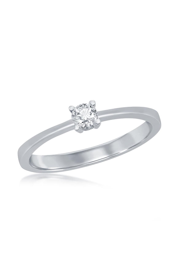 4-Prong Round Simulated Diamond CZ 3.5mm Bridal Engagement Solitaire Ring Sterling Silver Jewelry for Bride, Bridesmaid, Women, or Teens-8