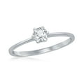thumbnail image 1 of Beaux Bijoux 6-Prong Round Simulated Diamond CZ 4mm Bridal Engagement Solitaire Ring Sterling Silver Jewelry for Bride, Bridesmaid, Women, or Teens-Size 7, 1 of 6
