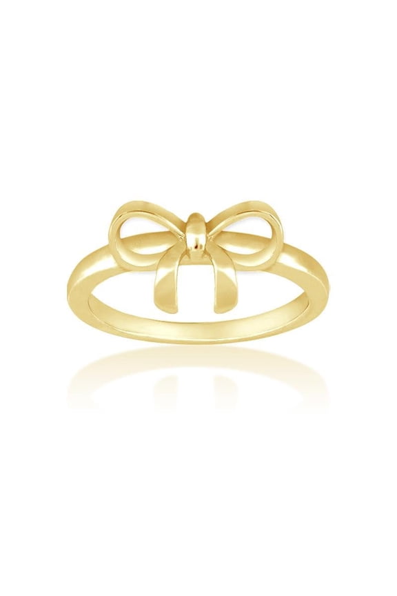 Bow Rings for Women - Gold Plated Sterling Silver Bow Ring - Gold Bow Ring - Ribbon Ring - Bow Jewelry - Valentines Day Bow Ring