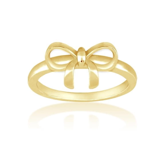 Beaux Bijoux Bow Rings for Women - Gold Plated Sterling Silver Bow Ring - Gold Bow Ring - Ribbon Ring - Bow Jewelry - Valentines Day Bow Ring