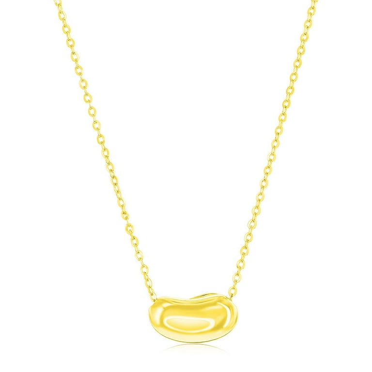 Beaux Bijoux Gold Plated Bean-Shaped Necklace in Sterling Silver