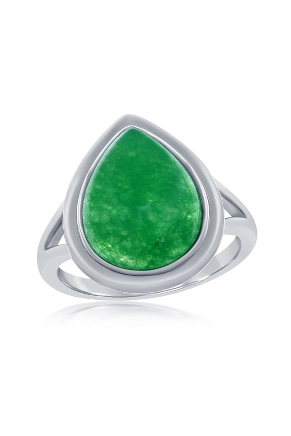 Jade Ring in Silver - Jade Rings for Women - Jade Jewelry for Women - Jade Ring - Green Ring for Women - Jade Ring for Women - Jade Pear Teardrop Ring-6