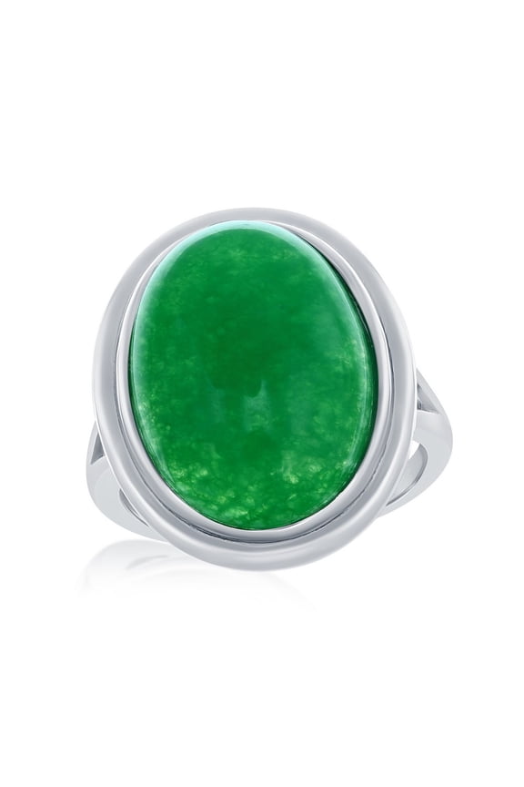 Jade Ring in Silver - Jade Rings for Women - Jade Jewelry for Women - Jade Ring - Green Ring for Women - Jade Ring for Women - Jade Oval Shaped Ring-7
