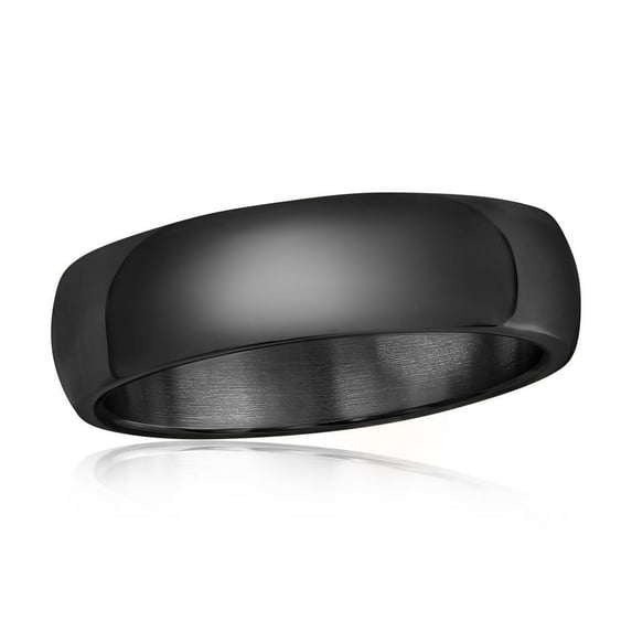 Beaux Bijoux Men's 6mm Black Plated Polished Ring in Stainless Steel | Men's Trendy Ring | Fine Rings for Men-12