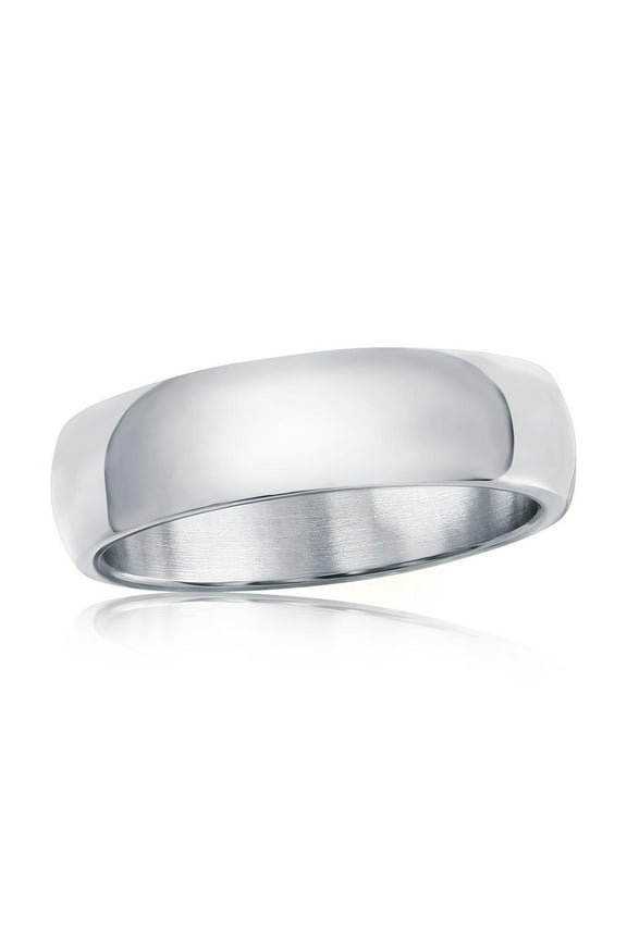 Men's 6mm Polished Ring in Stainless Steel | Men's Trendy Ring | Fine Silver Rings for Men-8