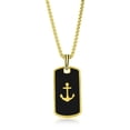 thumbnail image 1 of Beaux Bijoux Men's Black and Gold Anchor Design Dog Tag Necklace in Stainless Steel - Hypoallergenic Necklace for Men - Fine Pendant Necklace, 1 of 6