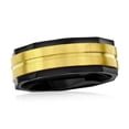 thumbnail image 1 of Beaux Bijoux Men's Black and Gold Satin Ring in Stainless Steel | Men's Trendy Ring | Fine Ring for Men-13, 1 of 7