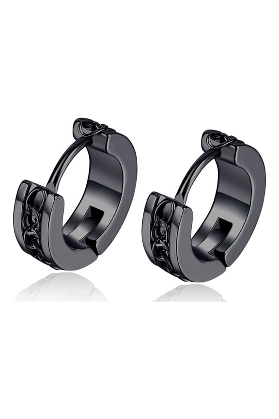 Men's Huggie Hoop Earrings - Stainless Steel Hoop - Hypoallergenic Earrings for Men - Unique Huggie Earrings