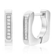 Beaux Bijoux Mens U-Shaped Hoop Earrings in Stainless Steel - Fine Huggie Hoop Earrings for Men - Hypoallergenic Earrings for Him