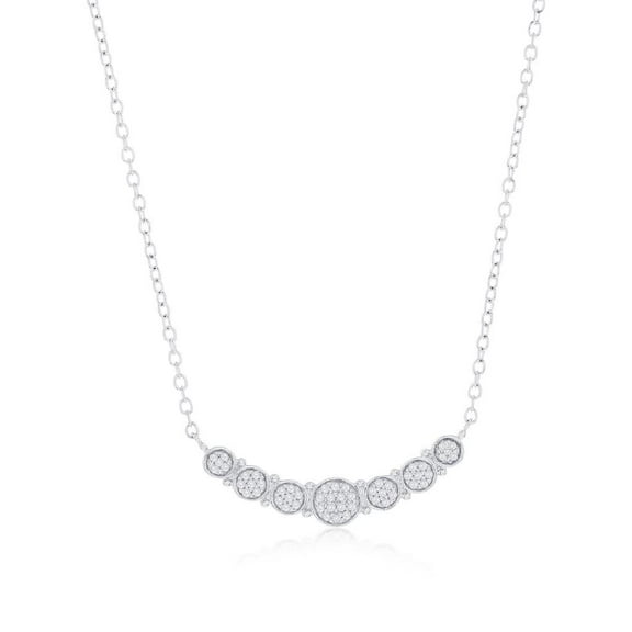 Beaux Bijoux Real Diamond Pendant Necklace for Women – Genuine Diamond Necklace - Fine Diamond Jewelry Gifts for Women - Curved Bar Necklace - Valentines Day Gifts for Her (50 Stones)