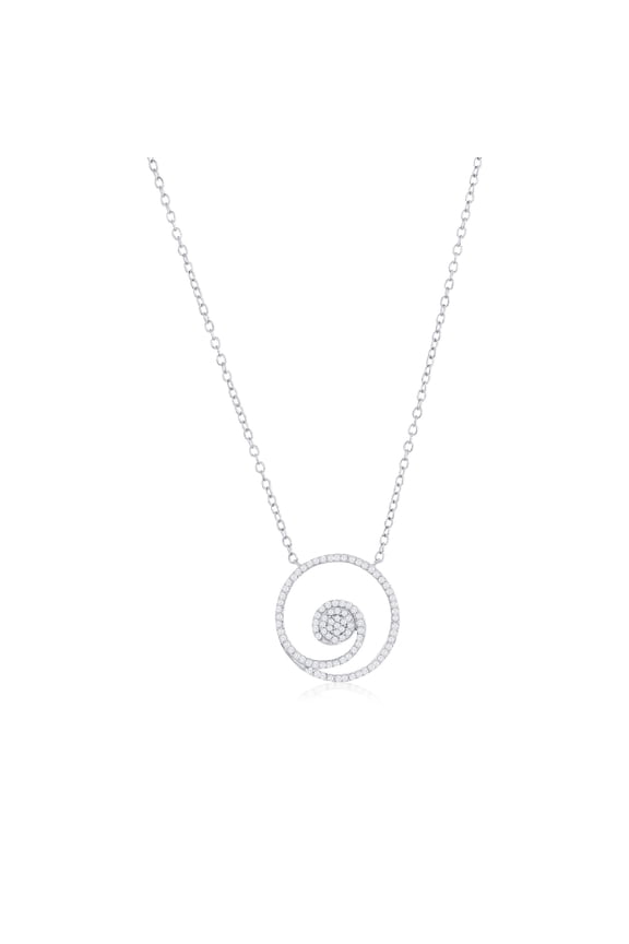 Real Diamond Pendant Necklace for Women – Sterling Silver and Genuine Diamond Jewelry - Fine Diamond Jewelry Gifts for Women - Valentines Day Gifts for Her (93 Stones)