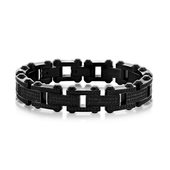Beaux Bijoux Stainless Steel Bracelet - Simulated Diamond CZ Bracelet - Trendy Bracelet - Fine Bracelet for Unisex
