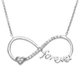 thumbnail image 1 of Beaux Bijoux Sterling Silver 16+2" Extension "Forever" Heart CZ Infinity Womens Necklace, 1 of 3