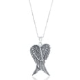 thumbnail image 1 of Beaux Bijoux Sterling Silver Double Angel Wings Heart Pendant with 18" Chain, 1 of 3