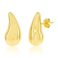 thumbnail image 1 of Beaux Bijoux Sterling Silver Polished Curved Puffed Earrings for Women - Teardrop Earrings - Hypoallergenic Pear-Shaped Earrings for Her, 1 of 6