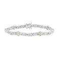 thumbnail image 1 of Beaux Bijoux Two-Tone Byzantine Design Bracelet for Women in Sterling Silver - Fine Bracelets for Women - Unique Gift for Her, 1 of 6