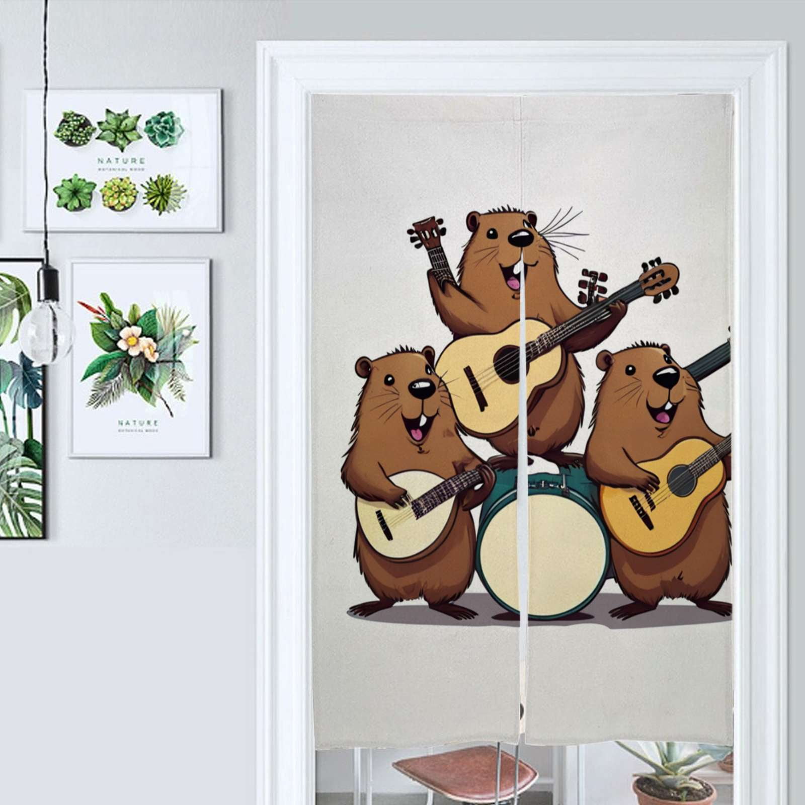 Beaver Band Music Door Curtain Nordic Living Room DoorCurtain Porch