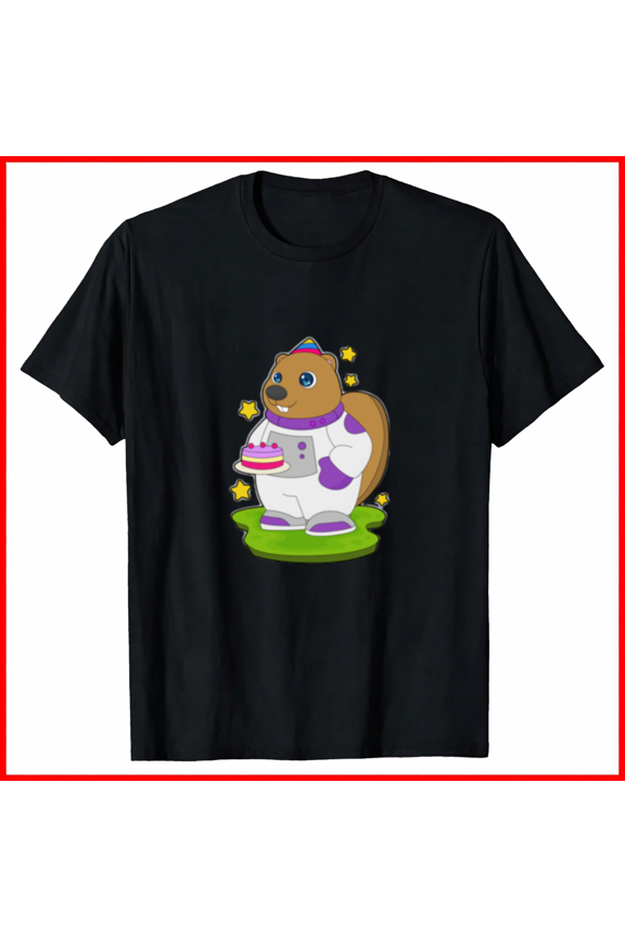 Beaver Birthday Astronaut Graphic Tee Space Theme Celebration Gift,for unisex up to 5XL