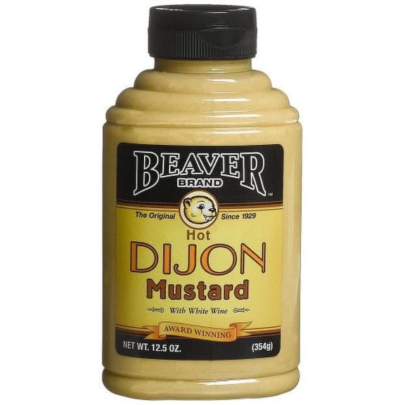 Beaver Brand Dijon With Wine Mustard Bottle, 12.5 oz - Case of 6