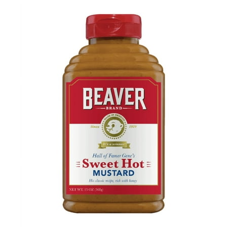 Beaver Brand Sweet Hot Mustard, 13 oz Bottle
