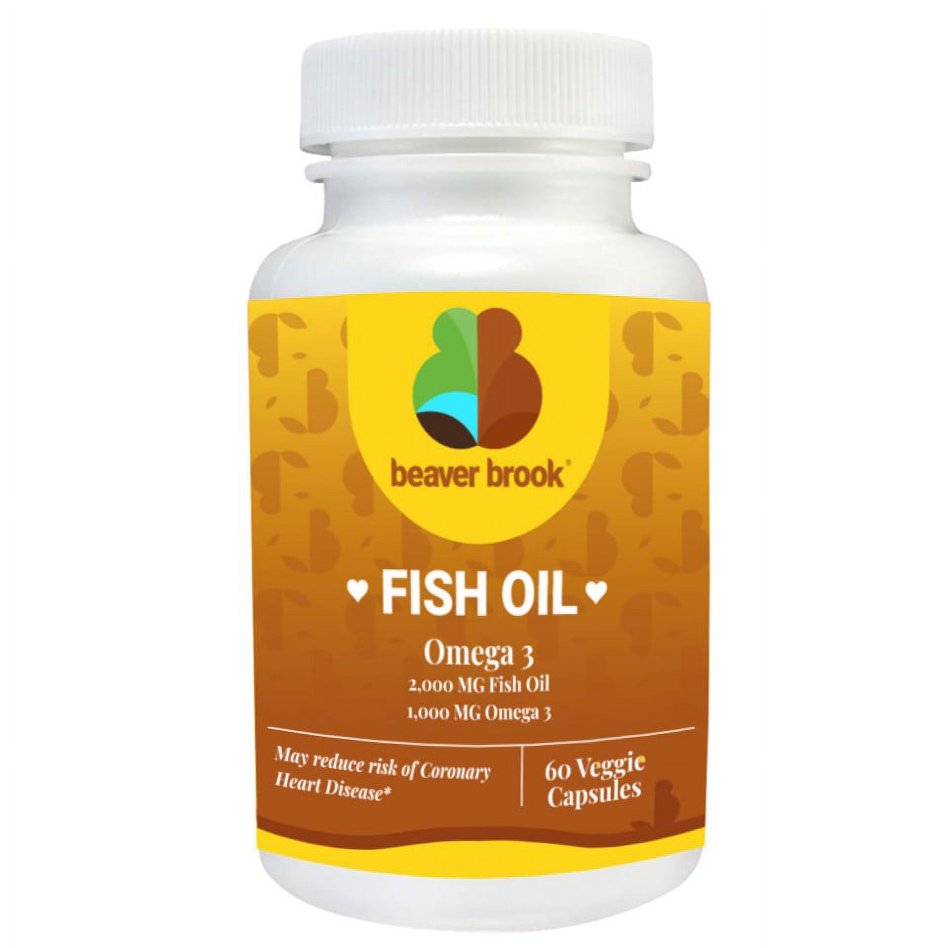 Beaver Brook Fish Oil with Omega 3, Burpless Supplement, Supports Heart