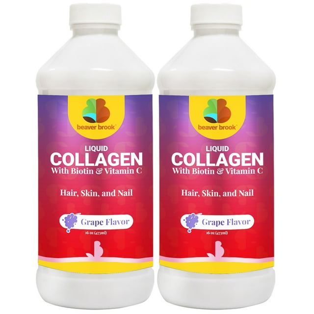 Beaver Brook Liquid Collagen 8,000mg + 10,000mcg Biotin and Vitamin C