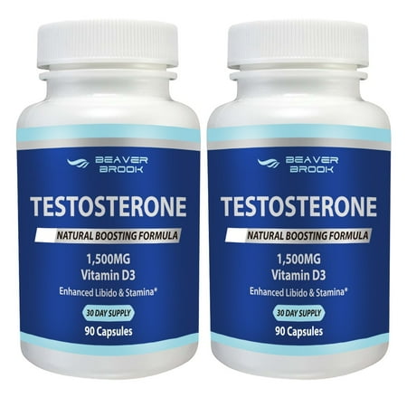 Beaver Brook Testosterone Booster 1,500mg Dietary Supplement, All Natural, Non-GMO - 180 capsules