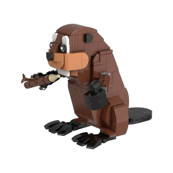 Beaver Building Block Set, 221Pcs Wildlife Animal Construction Toy, Creative Forest Creature Model for Home Office Desk Decor