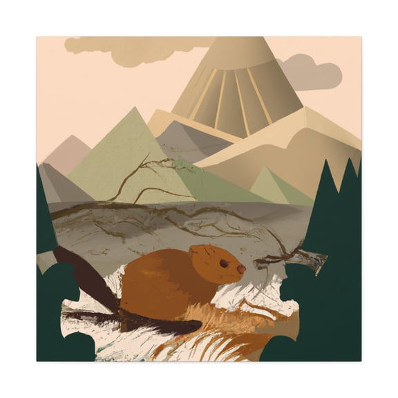 "Beaver By Moonlight" - Canvas