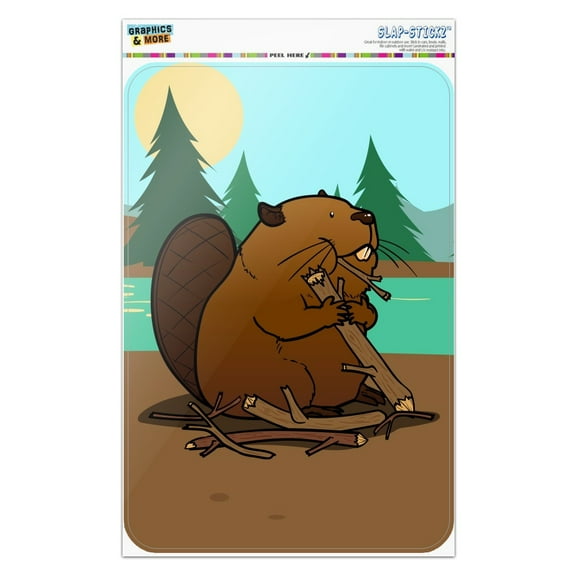Beaver Chomping Wood Home Business Office Sign