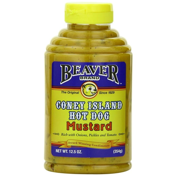 Beaver Coney Island Mustard Bottle, 12.5 oz - Case of 6