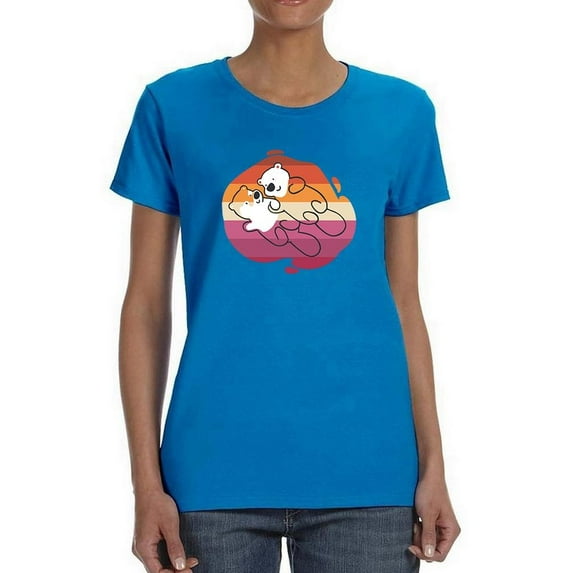 Beaver Couple W Pride Flag T-Shirt Women -Smartprints Designs, Female Medium