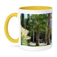thumbnail image 1 of 3drose, Beaver Dam Palm Trees in Arizona with Pampas Grass, 11oz Two-tone Yellow Mug, 1 of 6