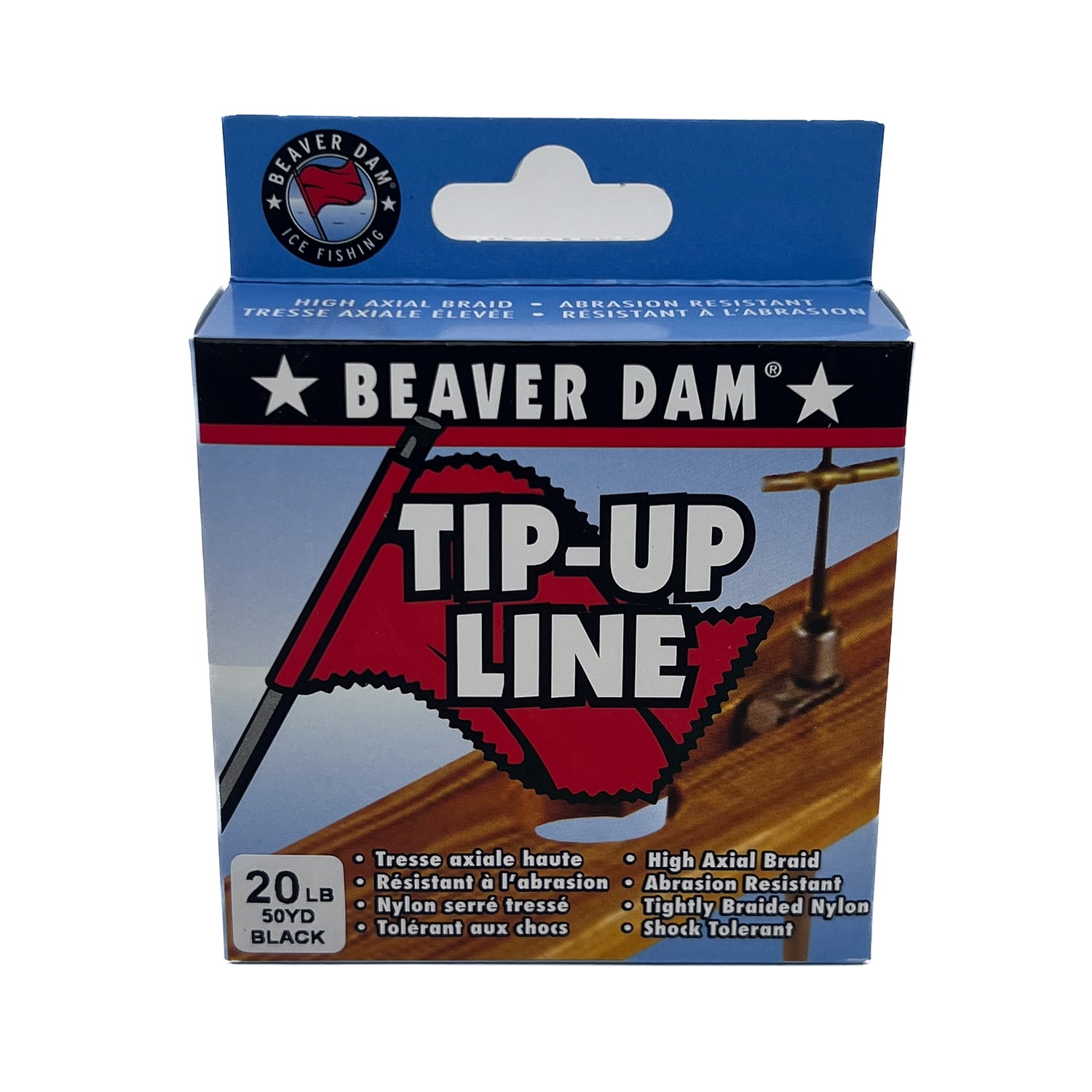 Beaverdam, Tip Up Line, 30 lb./50 yd, Black for Ice Fishing