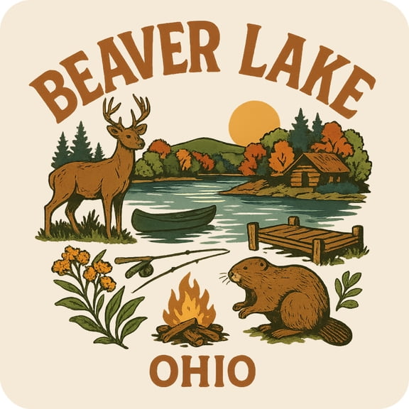 Beaver Lake Ohio Keepsakes Souvenir Vinyl Sticker – Destination Travel Keepsake Collectible (3-Inches Wide)