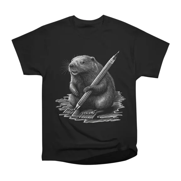 Beaver Pencil Eater T-Shirt Tee Gift For Him Merch For Her Apparel For Friend