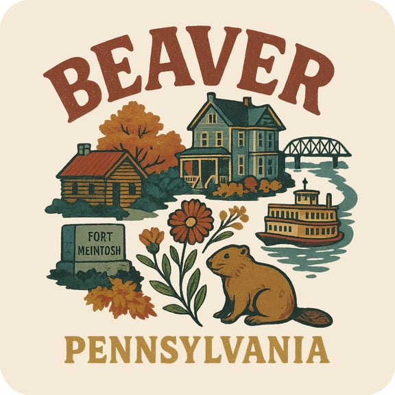 Beaver Pennsylvania Keepsakes Souvenir Vinyl Sticker – Destination Travel Keepsake Collectible (4-Inches Wide)