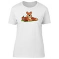 thumbnail image 1 of Beaver Resting With Tree Cartoon T-Shirt Women -Image by Shutterstock, Female Small, 1 of 2