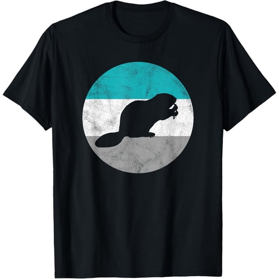 t-shirt Beaver Retro Gift For Men Women Boys & Girls T-Shirt mens,black,women,funny,men,journey,Crew Neck, Short Sleeve,printing