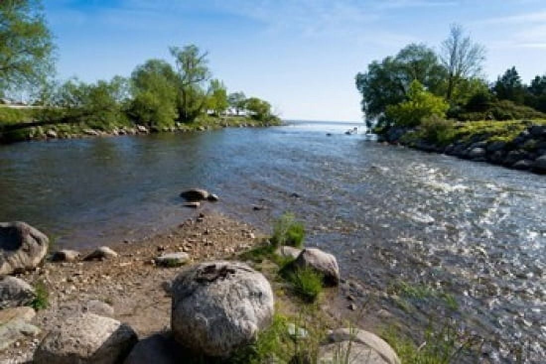 Beaver River flowing into Georgian Bay Thornbury Ontario Canada Canvas Art - Panoramic Images (36 x 24)