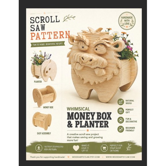 Beaver Scroll Saw Pattern: Money Box & Planter, (Paperback)
