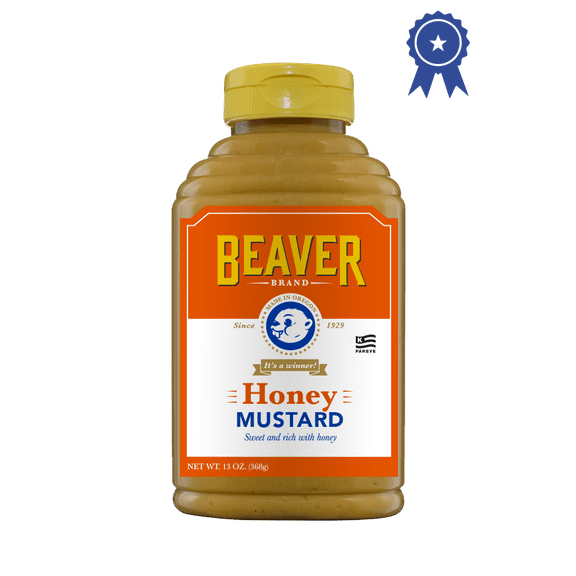 Beaver Sweet Honey Mustard, 13 Ounce Squeeze Bottle (Pack of 6)