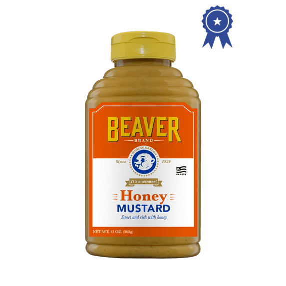 Beaver Sweet Honey Mustard, 13 Ounce Squeeze Bottle (Pack of 6)