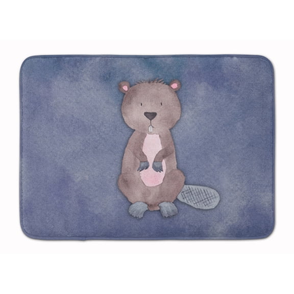 Beaver Watercolor Machine Washable Memory Foam Mat