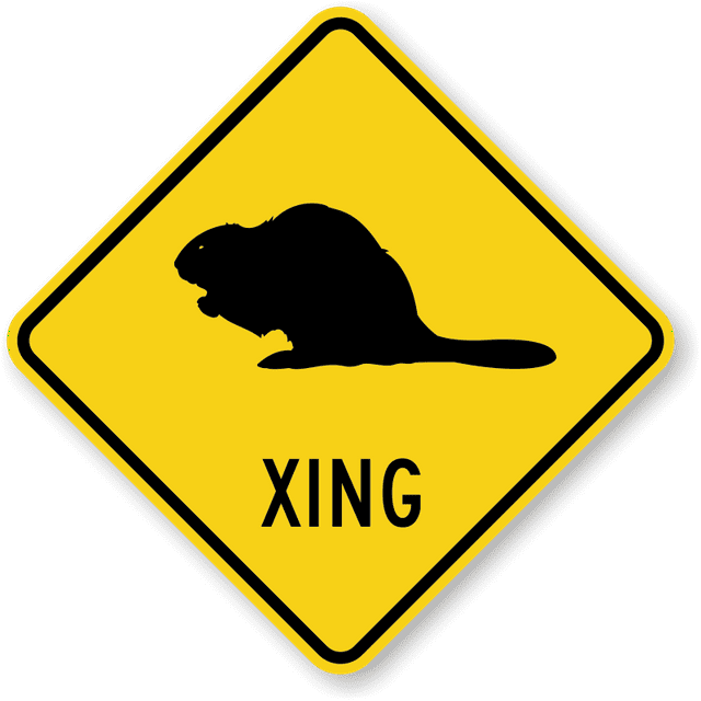 Beaver Xing Sign Animal Crossing Road Sign 12 Inch Aluminum Uv Ink Printed For House And Business