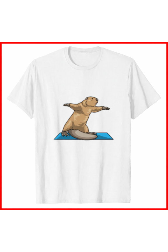 Beaver Yoga Mat Graphic Shirt Mindfulness Wellness Exercise Style,for unisex up to 5XL