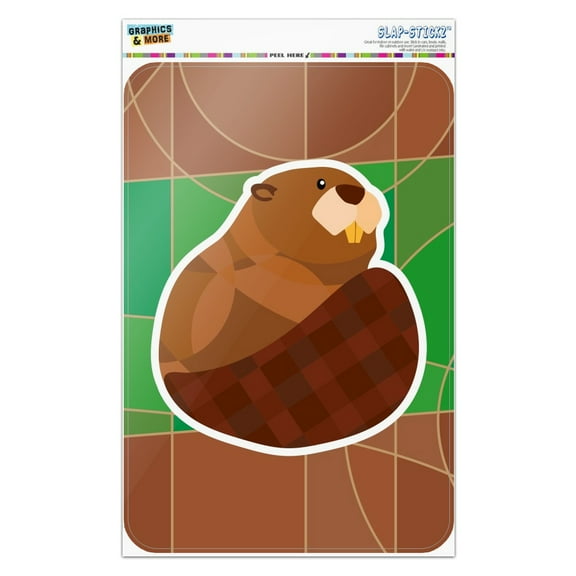 Beaver with Plaid Tail Home Business Office Sign